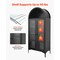 Black Tall MDF Display Cabinet with Adjustable Storage Shelves and Glass Doors for Living Room